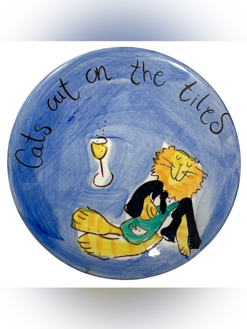 Vintage 2000s "Cats Out On The Tile" Beth for Whittard of Chelsea Hand-painted